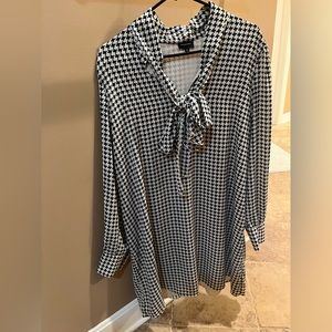 Houndstooth scarf dress